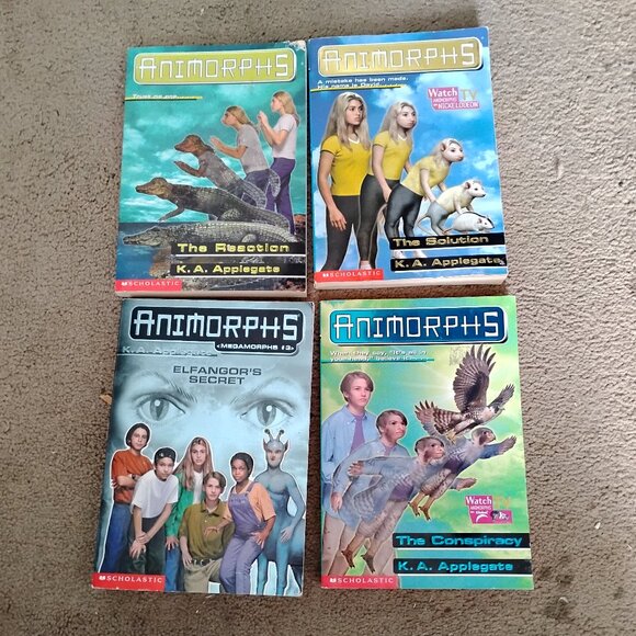 4 Animorphs Books The Reaction The Solution The Conspiracy Elfangor's Secret - Picture 1 of 1